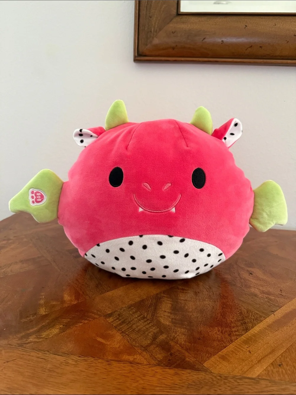 Build-A-Bear Pink and Lime Dragon Plush Accent Pillow